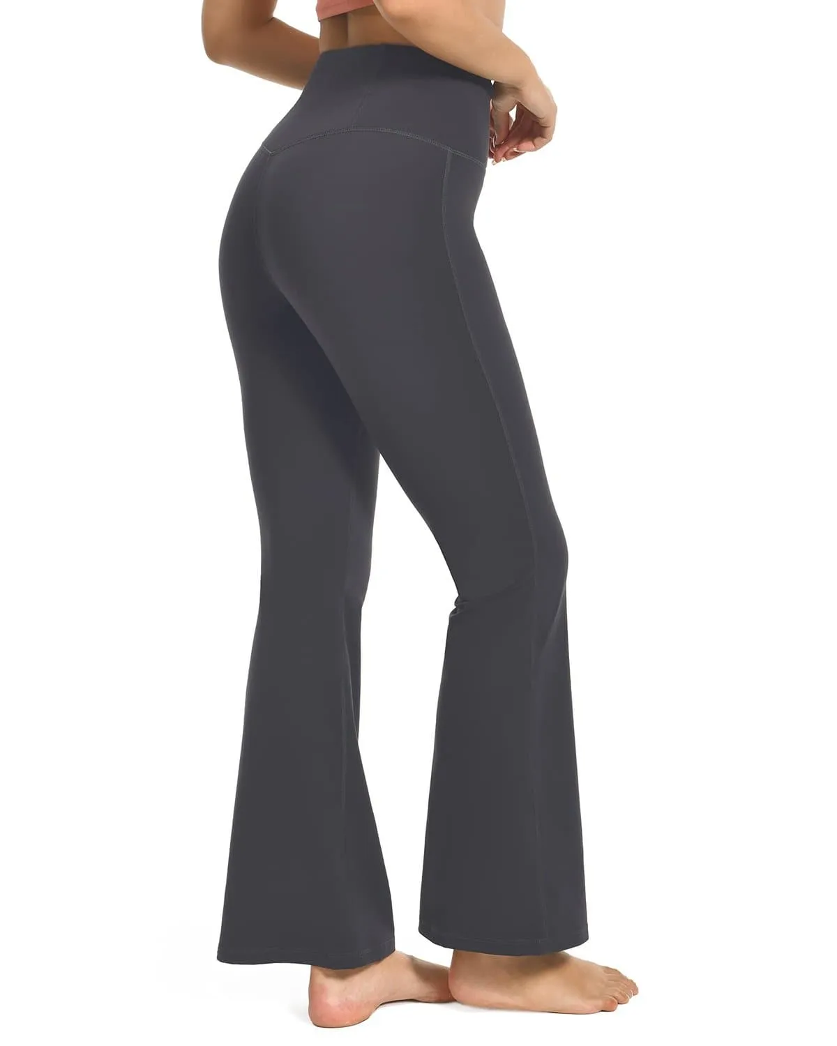 High Waisted Pockets Flare Leggings
